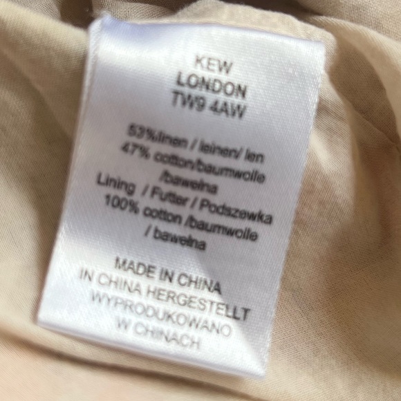 KEW London Y2K Floral Striped Midi Dress Linen Cotton Blend Vintage 2000s Large - Picture 6 of 6